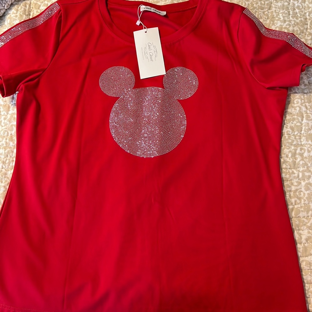 Red bedazzled Mickey shirt